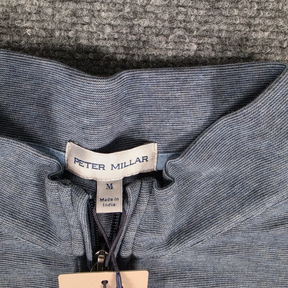 Peter Millar Crown Comfort Interlock 1/4 Zip Pullover Mens M Blue MF23K144 NWT